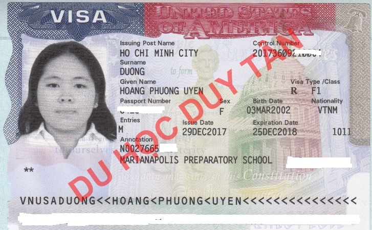 Du học Mỹ - Chúc mừng Dương Hoàng Phương Uyên đã đậu visa Du học Mỹ!